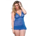 Urocza, koronkowa koszulka Chemise With Ruffle Skirt (2 kolory)