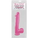 Dildo z jądrami i przyssawką Basix 10 Dong With Suction Cup (6 kolorów)