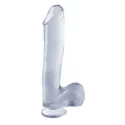 Dildo z jądrami i przyssawką Basix 10 Dong With Suction Cup (6 kolorów)