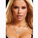ann devine rhinstone necklace 'bitch'