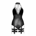 Noir handmade outrageous body with garter belt 