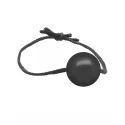 Gag with leather strings | silicone ball Ø 50 mm. - black