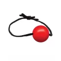 Gag with leather strings | silicone ball Ø 50 mm. - black