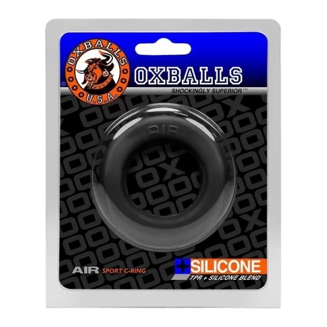 [sil|tpr] air airflow vented cock ring - black ice