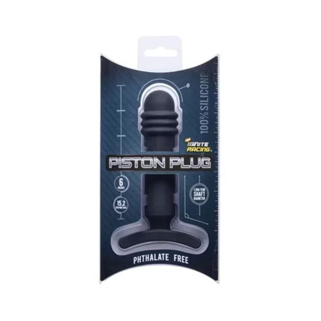 Silicone piston plug 15.20 cm. (6.00 inch) - black