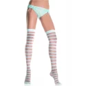 Sheer Stripe Thigh Highs O/S