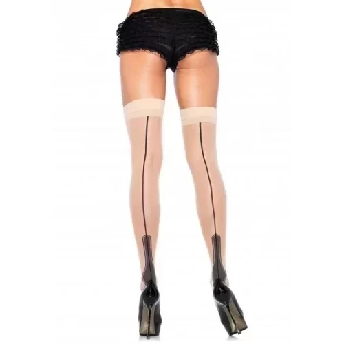 Zmysłowe pończochy Sheer Cuban Heel Stockings