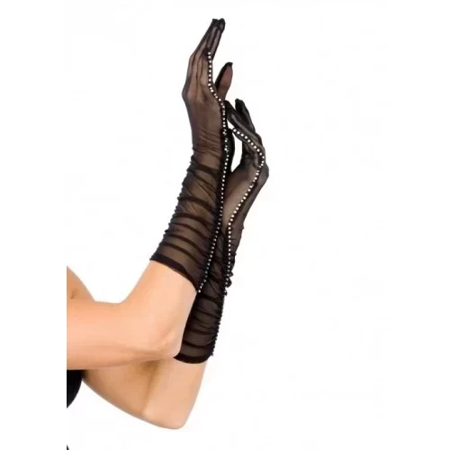 Zmysłowe rękawiczki Sheer Mesh Ruched Gloves