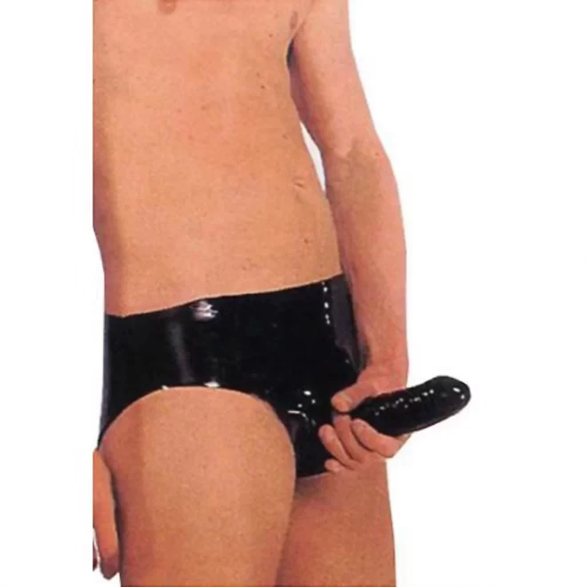 Majtki z penisem Latex Anal Pants
