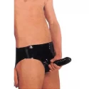 Majtki z penisem Latex Anal Pants