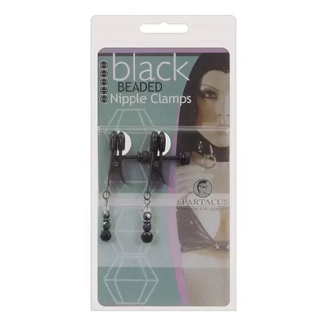 Klipsy na sutki z koralikami Black Beaded