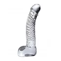 Szklane dildo z jądrami Icicles No.61