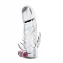 Penis sleeve with vibration, crystal