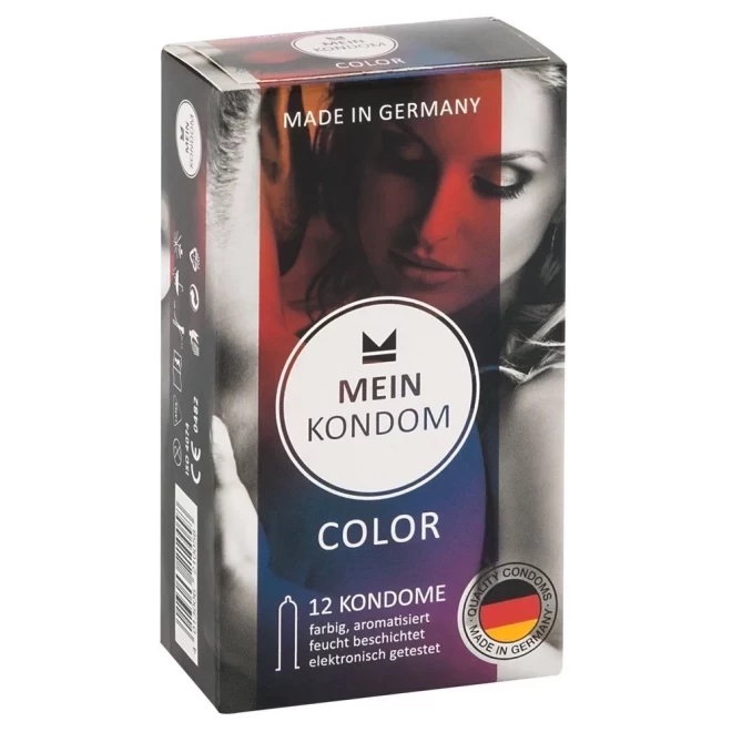 12 kolorowych prezerwatyw Mein Kondom Color 12 szt.