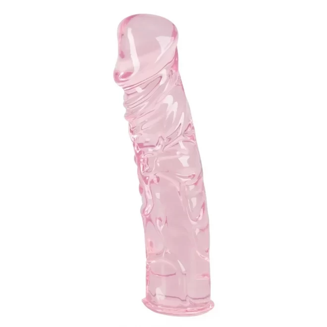 Realistyczne dildo transparentne Rosy quartz 7in
