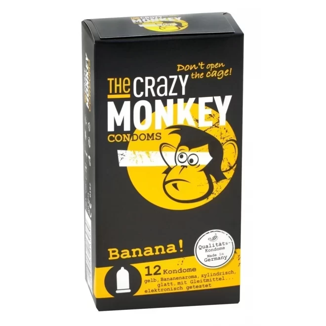 Bananowe prezerwatywy The Crazy Monkey Condoms 12 szt.