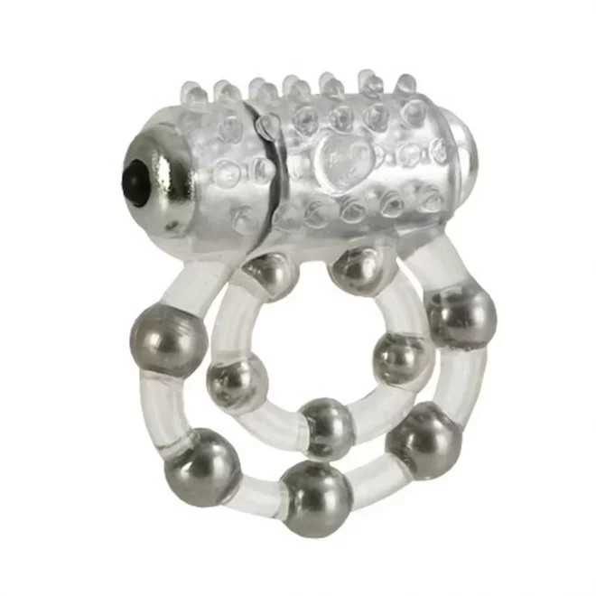 Podwójny pierścień z wibracjami Maximus Ring 10 Stroke Beads