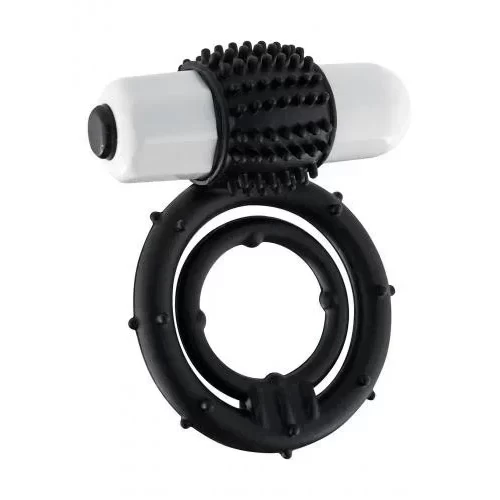 Pierścień z wibracjami na jądra i penisa Power Studded Double C-Ring