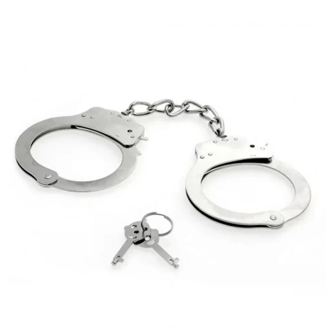 Klasyczne, metalowe kajdanki na nadgarstki Metal Hand Cuffs