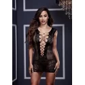Mini sukienka z siateczki ze sznurowaniem Ultra Lace Up Cut Out Os Mini Dress