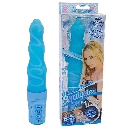 Błękitny silikonowy wibrator Briana Banks Squiggles