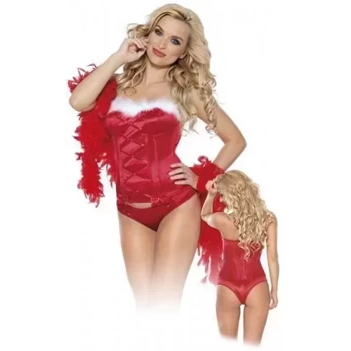 Świąteczny gorset Christmas bustier and thong