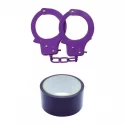 Purple Sex Extra PVC Ribbon and Handcuffs