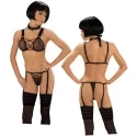 Dwuczęściowy komplet Pvc and fishnet 2 pcs set