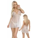 Leciutka i zwiewnna babydoll ze stringami