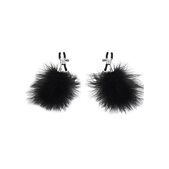 Klipsy na sutki z piórkiem Sex Mischief Feathered Nipple Clamps