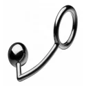 Pierścień metalowy na penisa ze stymulatorem analnym Tom Of Finland Anal Ball Cock Ring 51 mm.