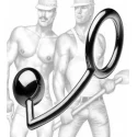 Pierścień metalowy na penisa ze stymulatorem analnym Tom Of Finland Anal Ball Cock Ring 51 mm.