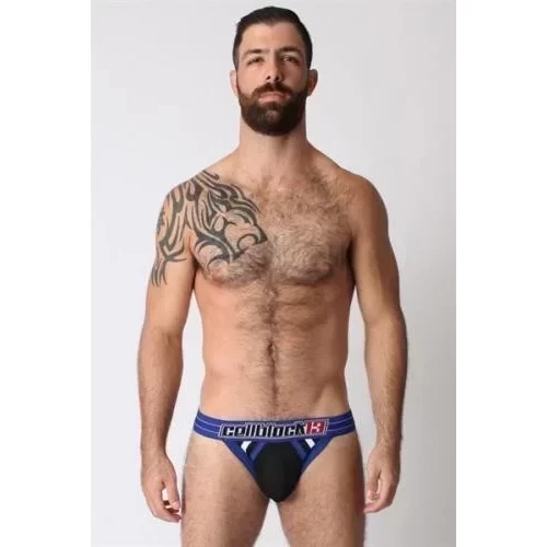 Slipy z odkrytymi pośladkami Dugout Jockstrap - blue