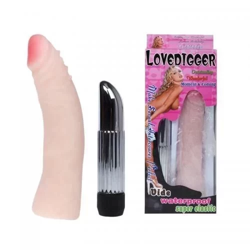 Wibrator z realistyczną nakładką Finger Vibe & Cyber Sleeve