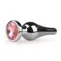 Metal Butt Plug with pink crystal