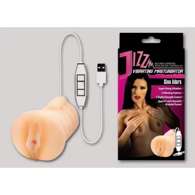 Jizz vibrating masturbator, gina adara vagina,usb, natur