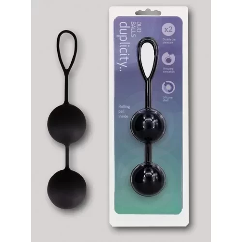 Duplicity duo balls, mit gewicht, silikon/abs, schwarz