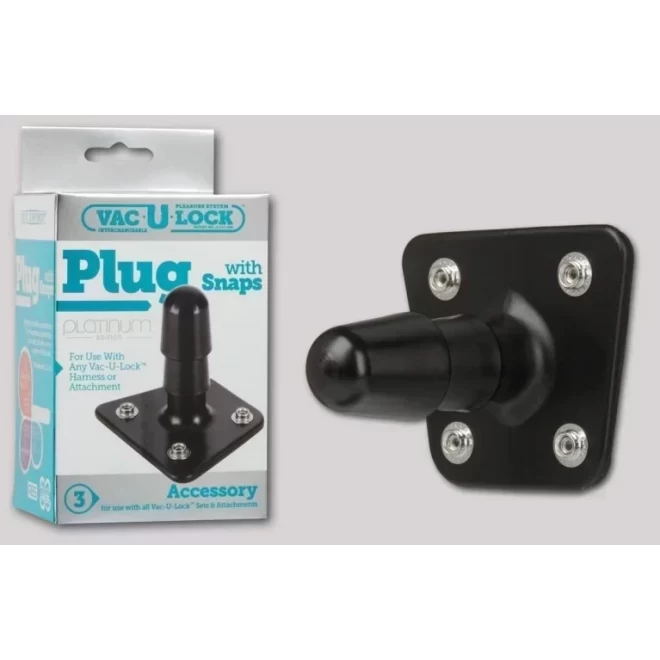 Vac-u-lock plug with snaps, platinum edition, schwarz