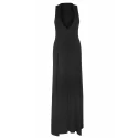 Deep-V dual slit maxi dress