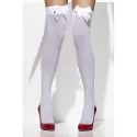 Opaque Hold-Ups White with White Bows