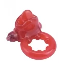 Ring z wibracjami Tongue clitoral probe and nubby cockring