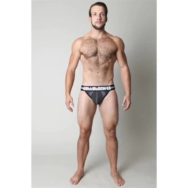 Parolee neoprene jock - black/grey - l