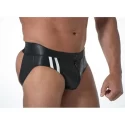 Leather frat jock white medium [d]