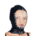Skórzana maska z łańcuchami