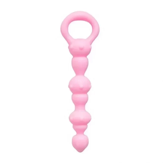 Easytoys Ribbed Anal Beads - Pink