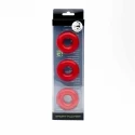 Chubby rubber cockring 3-pack - red