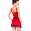 Vixson Satin Nightdress With Lace - Red