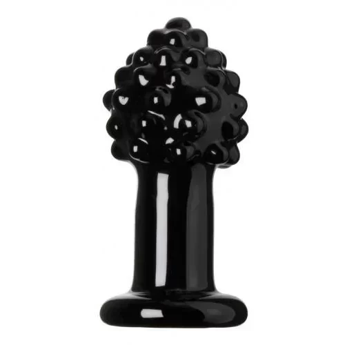 Szklany plug analny Glassvibrations Glas-plug Fire Come Black