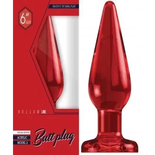 Akrylowy plug analny wzór 2, 6 cali, Bottom Line
