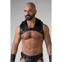 Leather sleeveless crop hoodie - large / extra large (42-48)